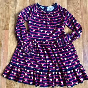 Jcrew Crewcuts girl long sleeve heart dress size 8